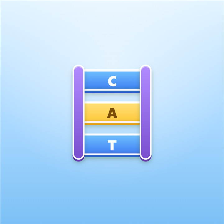 Rung by Rung splash art — word ladder tiles